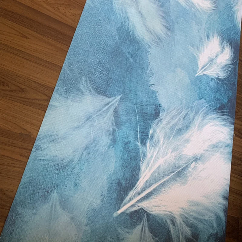 

Tpe Suede Yoga Mat, Women's Environmental Printing, 2mm Folding Training Mat, with Bottom