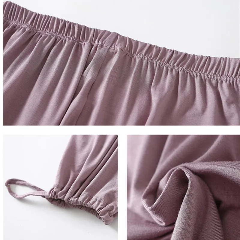 

Spring Summer Casual Pants Women Clothes Modal Wide Leg Loose Mom Pants Harajuku Drawstring Streetwear Trousers Ropa Mujer Q3825