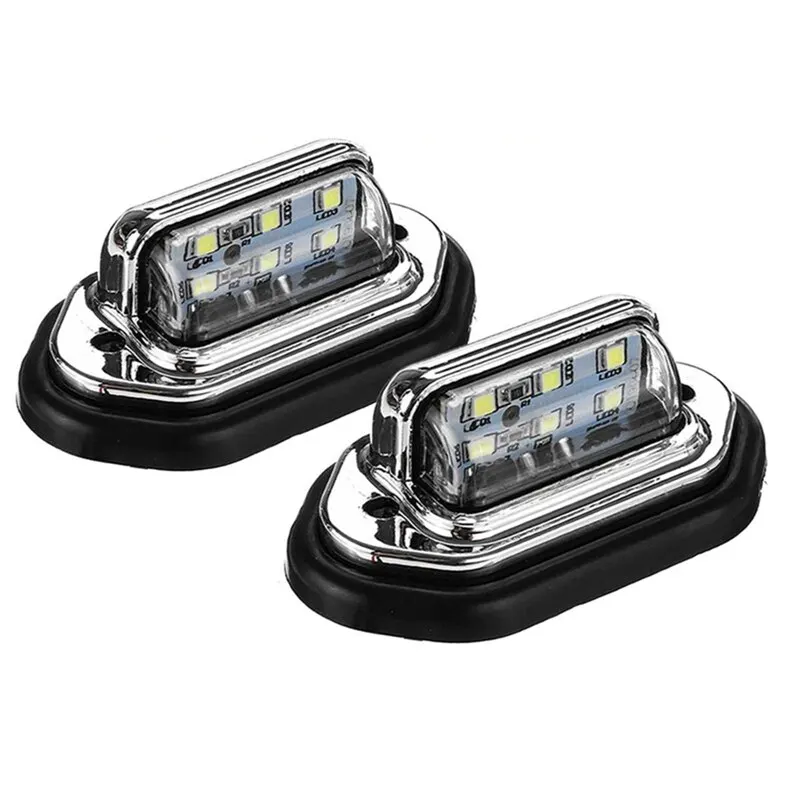 

2 шт. 12V 24V Водонепроницаемый 6 светодиодный автомобильный номерной знак светильник сигнала Хвост светильник лодка прицеп внедорожник ВАН КА...
