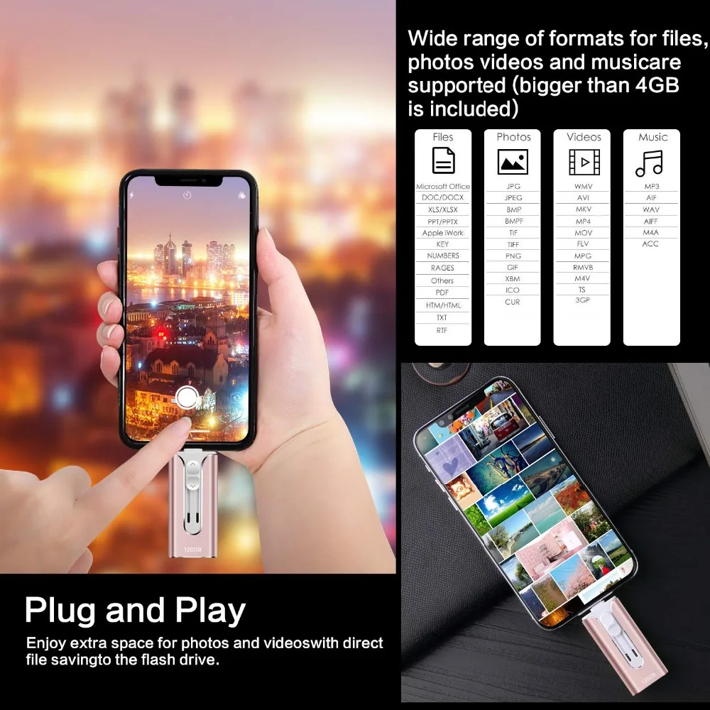 

OTG USB flash drive Usb 3.0 pen drive for iPhone/iPAD/Android SmartPhone/Tablet/PC 8GB 16GB 32GB 64GB 128GB Pendrive