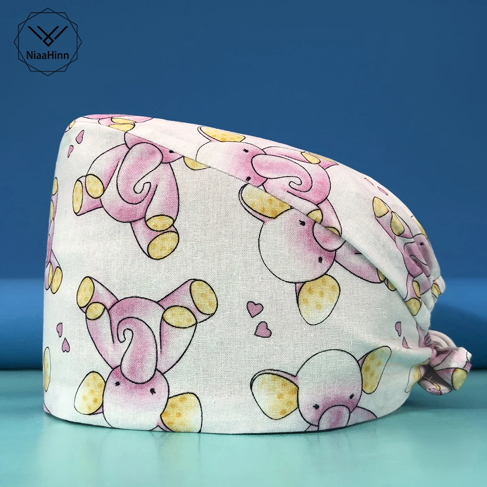 

Scrubs Work Hats Beauty Salon Work Caps Printing Pet Caring Hats Unisex Cute Scrubs Pet Hats Accessories Elastic Cotton new Caps