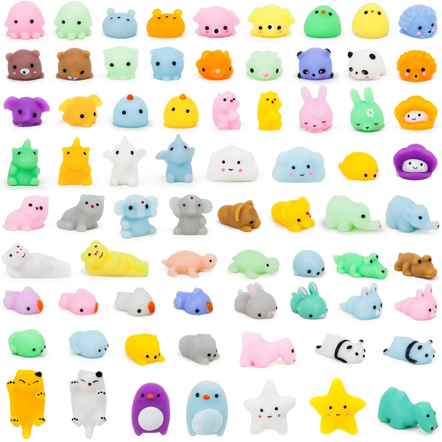 

Новинка 50 шт. милые сжимаемые игрушки Mochi сжимаемые для детей подарки на день рождения для мальчиков и девочек случайные