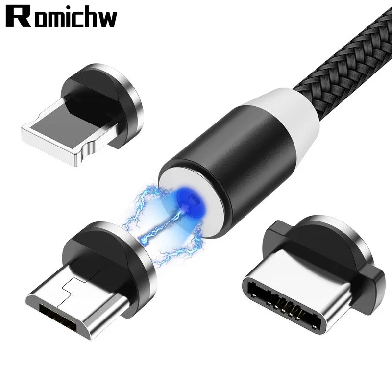 1 м/2 м Магнитный кабель Micro USB для iPhone Xr samsung мобильный телефон Быстрая зарядка C