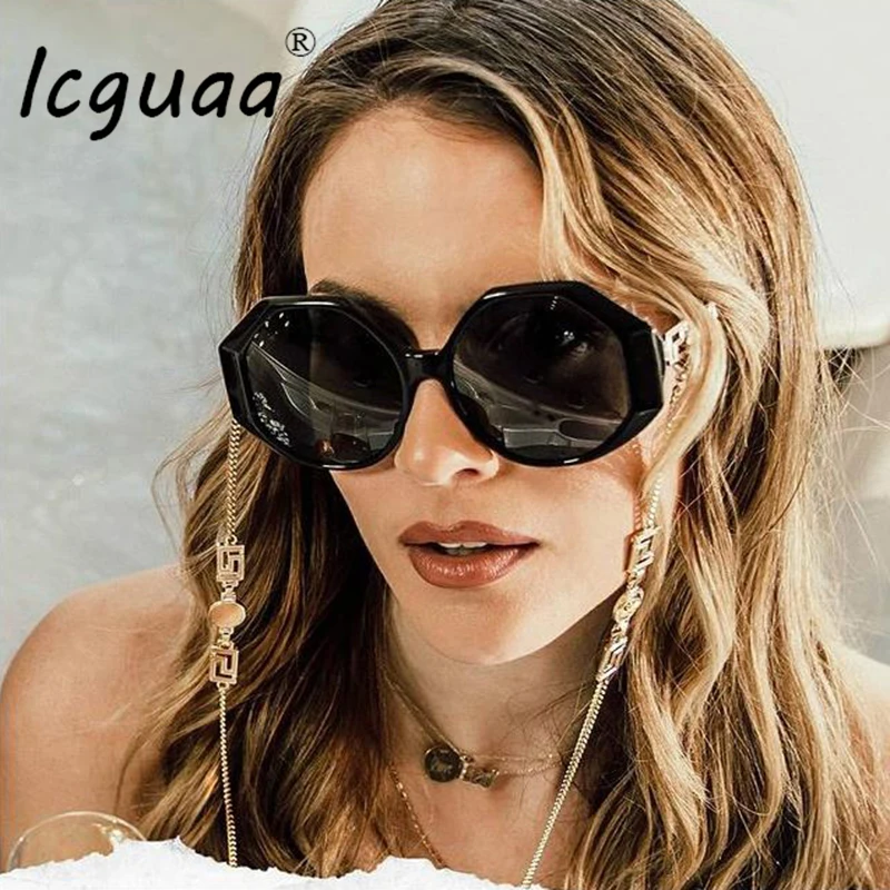 Oversized Irregular Hexagon Sunglasses Hollow Legs Brand Designer Eye Glasses For Female Gafas Oculos Sunglasses