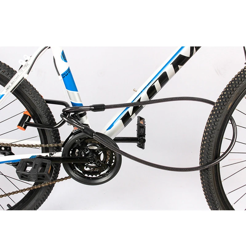 Велосипедный Замок U стальной кабель велосипедный замок цепь управления кабелем