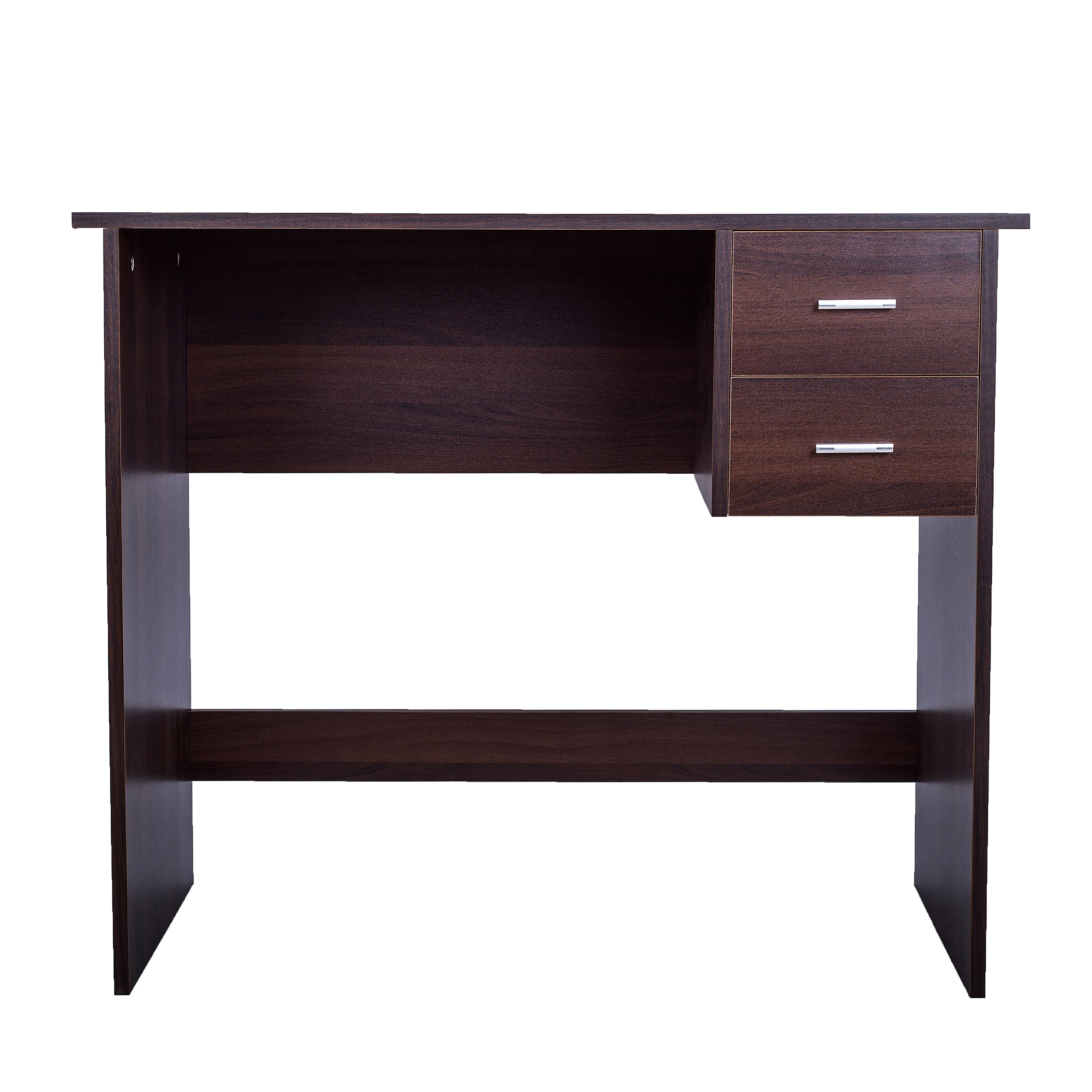 

【USA READY STOCK】Oak computer Desk with 2 Pull Out Storage Drawers and Stable Wooden Frame Walnut，Main Material Particle Board