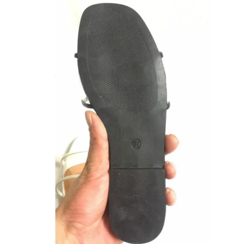 

Summer Fashion Transparent Slides Women Flat Bottom Beach Shoes Ladies Outside Slippers EVA Female Outdoor White Slipper