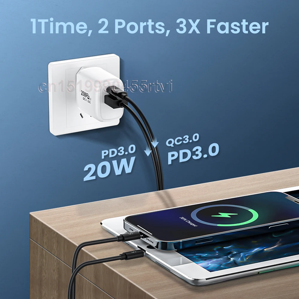 20W USB Type C Fast Charger For iPhone 13 12 Pro Quick Charge 4.0 QC3.0 PD USB Type C Fast Charging Travel Wall Charger EU/US