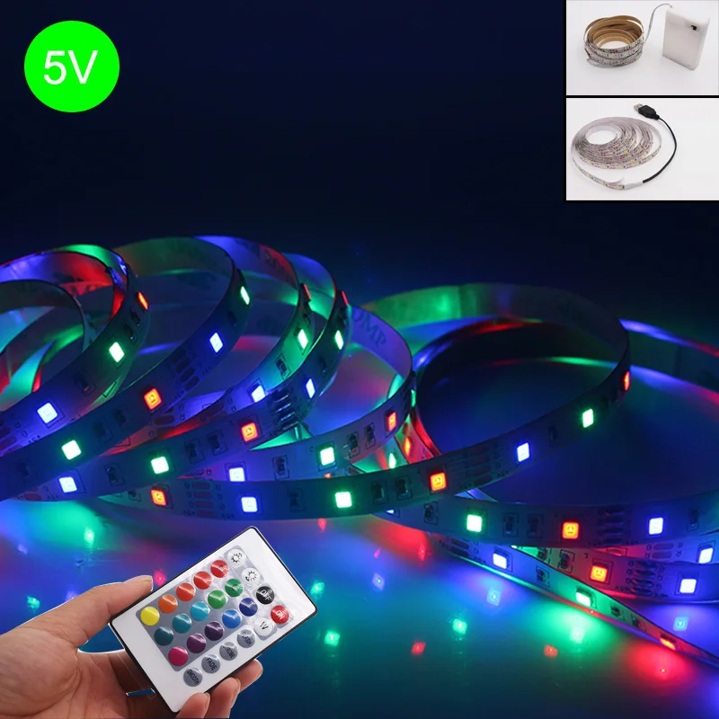 RGB Led Strip Light 2835 50CM 1M 2M 3M 4M 5M DC5V Flexible LED Stripe Ribbon Diode Desktop Decor Screen TV Background Lighting | Лампы и