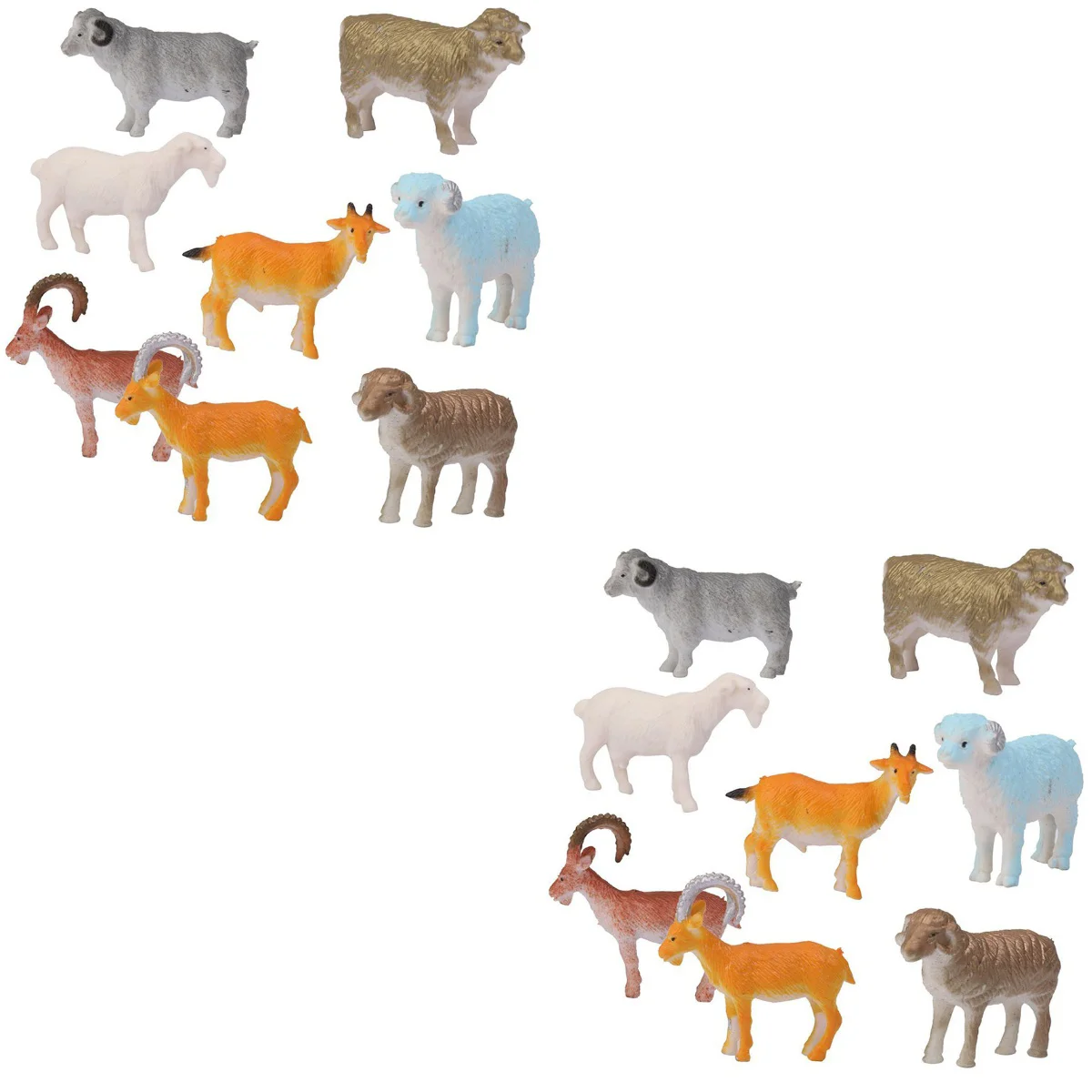 

16 pcs Model Farm Animal Plastic Sheep Figure (Multicolor)