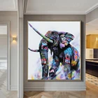 Абстрактный граффити мультфильм Красочный Слон аниме животное Декор уличная Картина декор для комнаты домашнее настенное искусство