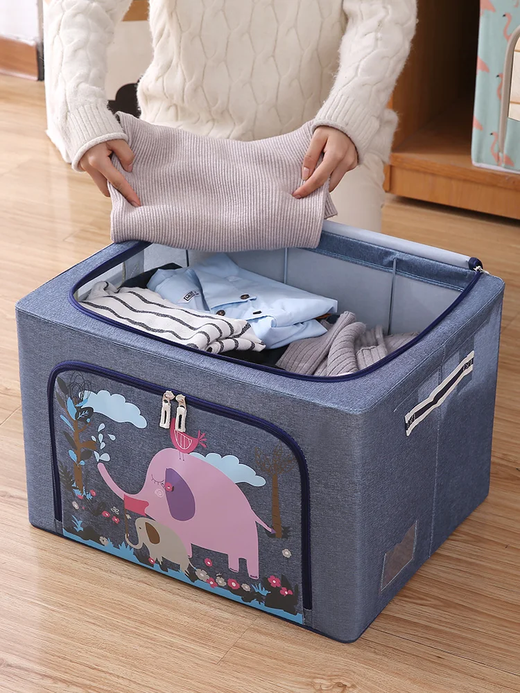 

Foldable Comforter Storage Bag Household Clothing Storage Box Dustproof Non-woven Quilt Storage Bra Socks Wardrobe Organizer