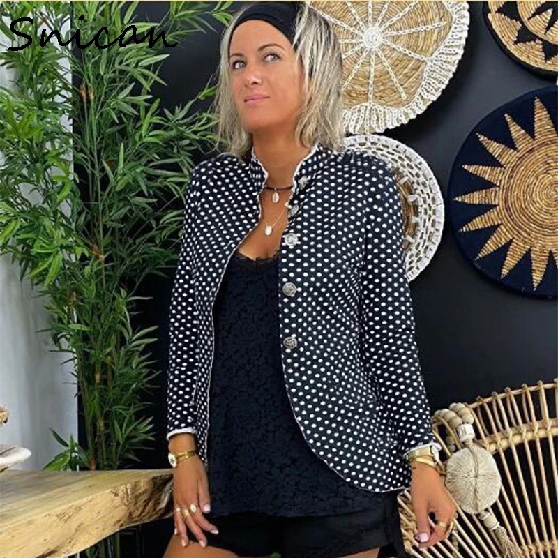 Женская куртка с принтом в горошек летние пальто длинным рукавом базовые куртки