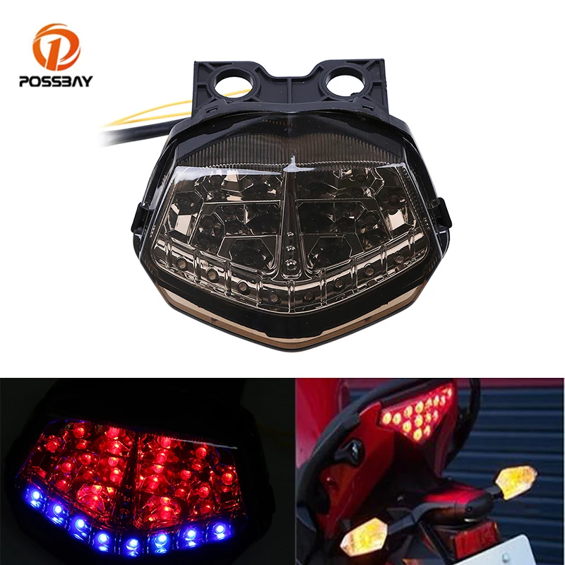 Задний фонарь POSSBAY для мотоцикла светодиодный желтый индикатор поворота красный