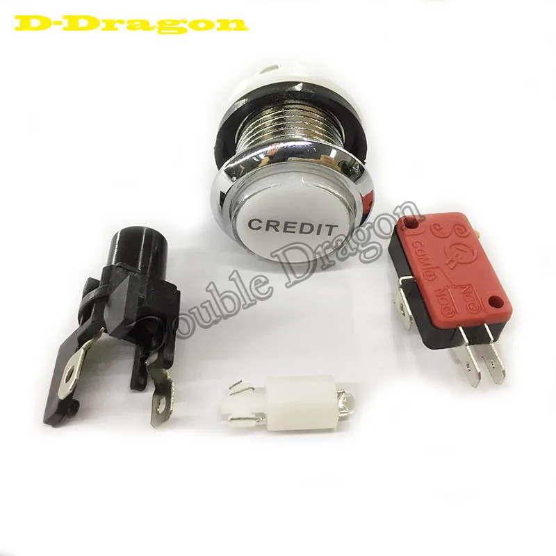 Хромированная аркадная кнопка с посеребренным покрытием и микро переключателем