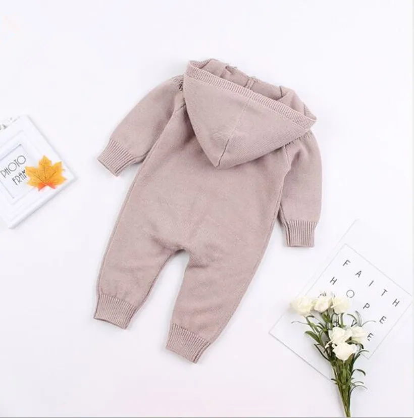 Трикотажный Осенний комбинезон для новорожденных мальчиков и девочек хлопковый