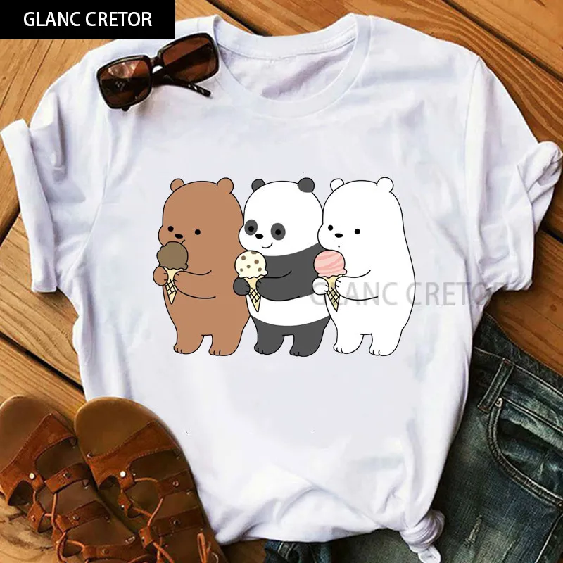 

Harajuku Short Sleeve Female T-Shirt Animal Bear Women's T-Shirts Printed Summer Clothing Vogue Women Tshirts Top