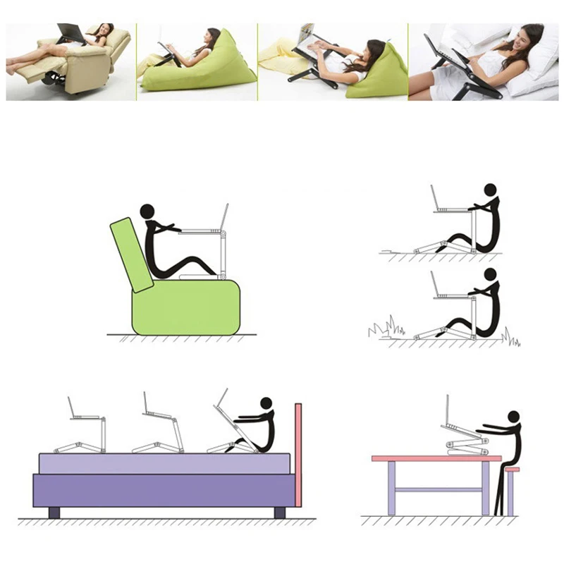 Портативный складной стол для ноутбука компьютерный подставка настольный