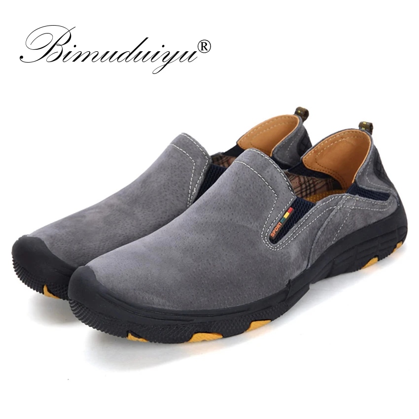 BIMUDUIYU Quality Genuine Leather Male Moccasins Loafers Breathable Casual Slip On Sneakers Shoes Designer Comfortable Footwear | Обувь
