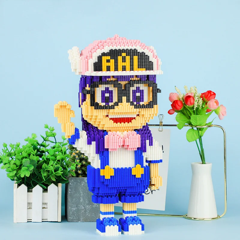 Милые Строительные кирпичи Arale с японским мультипликационным рисунком робот