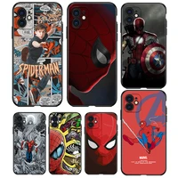 avengers spiderman for apple iphone 13 12 11 mini 8 7 6s 6 xs xr x 5 5s se 2020 pro max plus black soft phone case