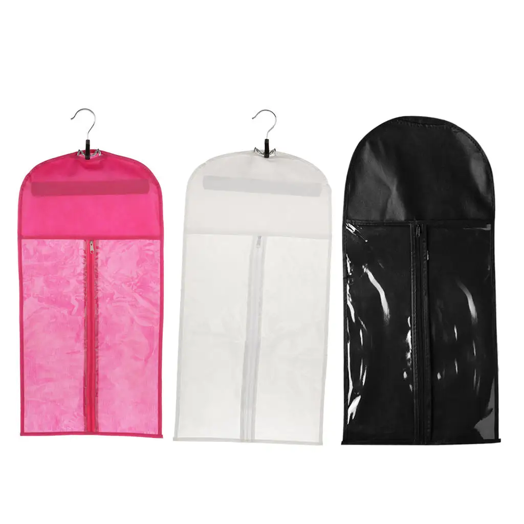 

3 Pieces Dustproof Hair Extensions Wig Hanger Storage Bag Holder Protector