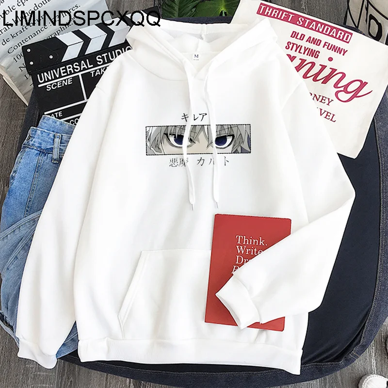 

Women Hoodies Hunter X Hunter Women Pullovers Hoodies Sweatshirts Killua Zoldyck Devil Eye Print Anime Hoody Streetwear Tops Ins