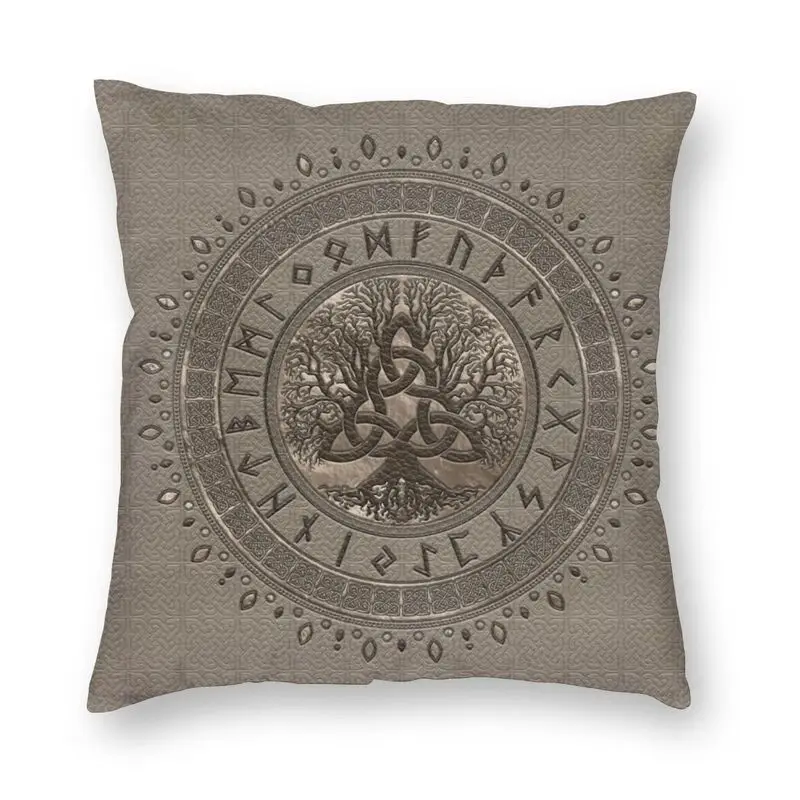 

Tree Of Life With Triquetra Cushion Cover 3D Viking Norse Yggdrasil Throw Pillow Case For Sofa Custom Pillowcase Home Decoration
