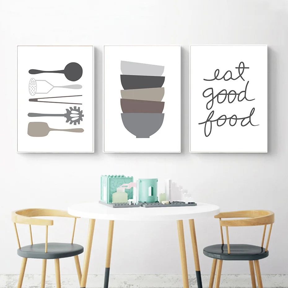 Настенная Картина на холсте креативная кухонная посуда плакаты и принты