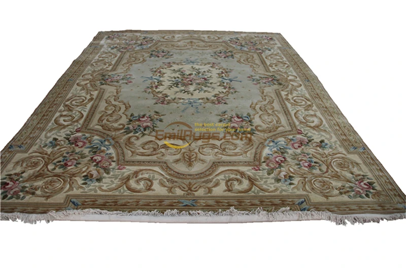 Koop Wol Franse Tapijt Over Handgeknoopt Dikke Pluche Savonnerie Rug Tapijt Gemaakt Om 501-261 9x12