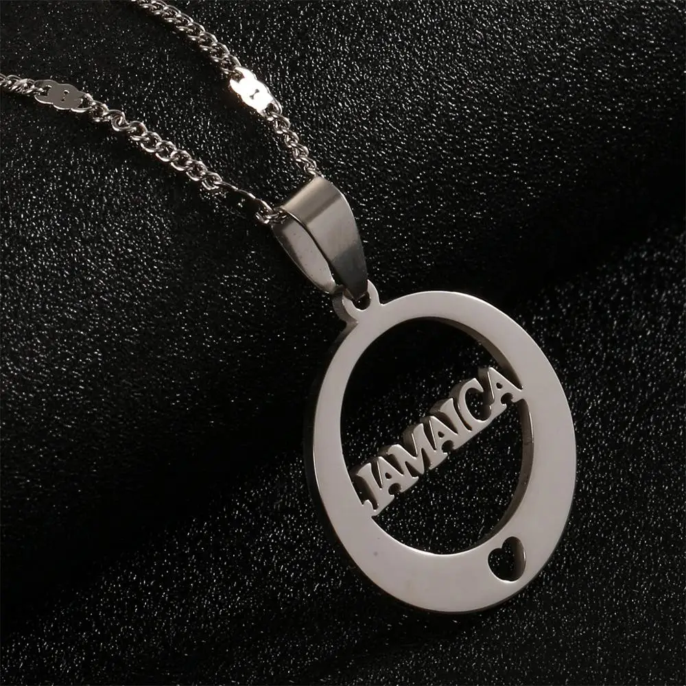 Круглый Алфавит из нержавеющей стали ожерелье с подвеской в виде сердца