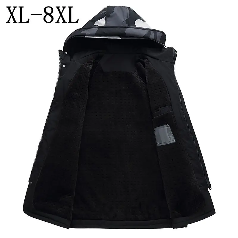 Размер 8XL 7XL 6XL стеганая зимняя куртка для мужчин, куртка с капюшоном пальто толстое теплое Мужское пальто ветрозащитный женский жакет Masculina