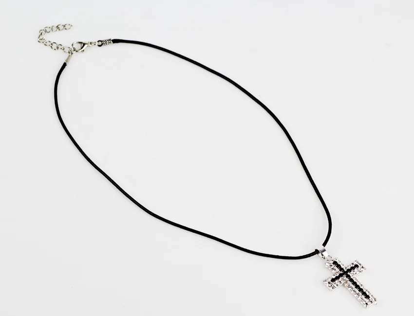 Счастливый Женский Крест блестящие стразы с кристаллами плетеная веревка