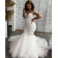 sparkly v neck african mermaid wedding dresses off the shoulder beaded crystals bridal dresses plus size vestido de novia