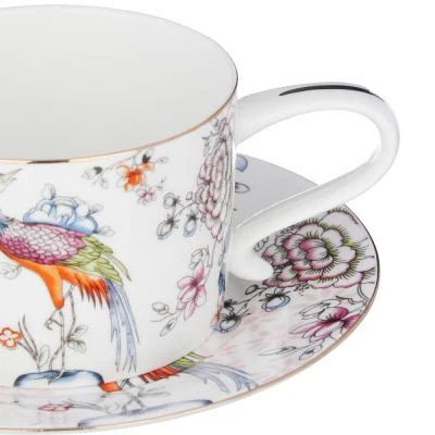 MILLIMI Райская птица Набор чайный 14 пр. чашка 270мл чайник 1150мл сахарница 450мл кост.