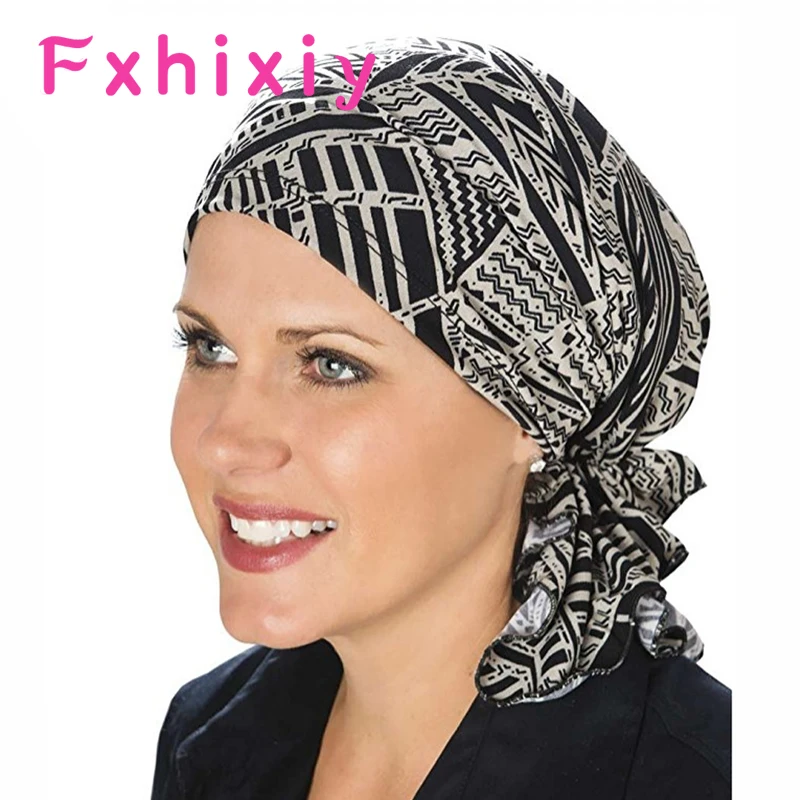 

New Muslim Women Floral Print Cotton Headscarf Turban Hat Cancer Chemo Beanies Caps Head Wrap Headwear Hair Loss Accessories