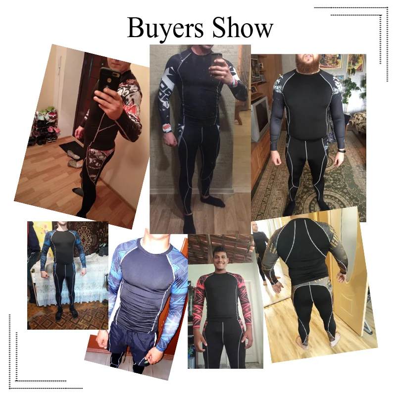 

NEW Top quality Fitness clothes men sports tights running training compression clothes moisture perspiration T-shirt Men's suits