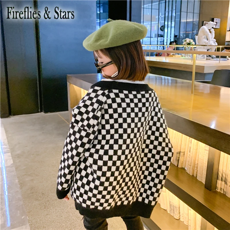 Весенне осенний кардиган для девочек Вязаная Детская куртка Детское пальто