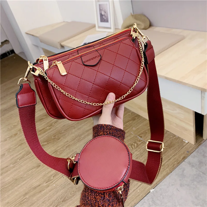 

Wild Messenger Shoulder Bags Female Fashion Letter Flap Plaid Chains Zipper Women's Handbags Casual Crossbody Bags Ladies Totes