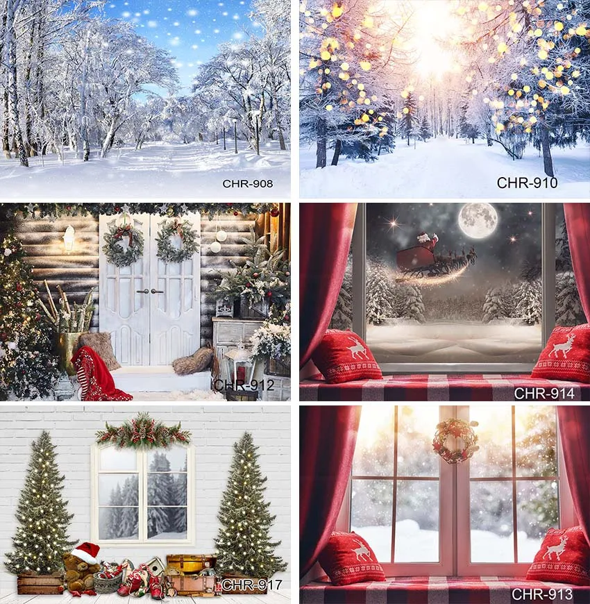 

Рождественские фоны для фотосъемки, снег, снеговик, подарок для новорожденных