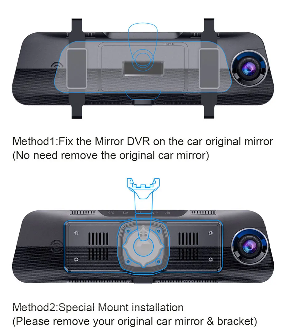 FANSICOUK 10 ''потоковая зеркальная камера заднего вида 1080P видеорегистратор двойной объектив авто камера ночного видения Регистратор Автомобильный видеорегистратор H50