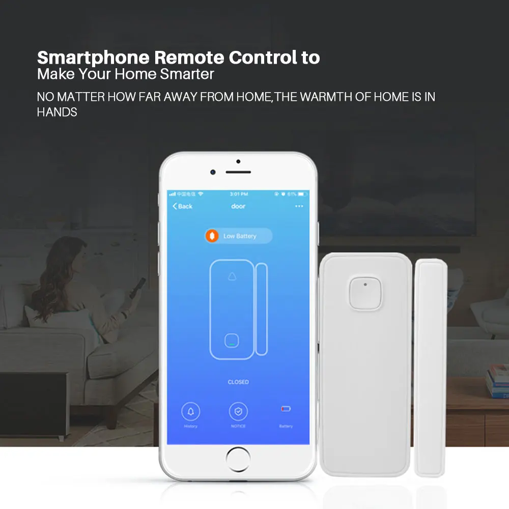 Беспроводной WiFi дверной сигнализатор, датчик окна, детектор, умный дом, безопасность, дверь, магнитный переключатель, система Amazon Alexa, управление приложением