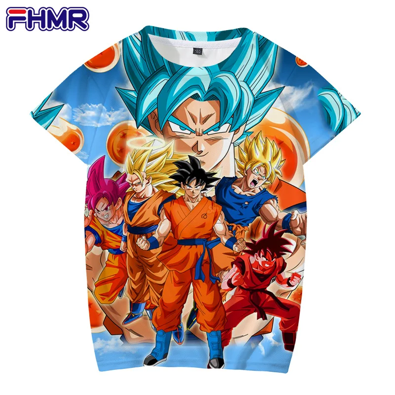 

2021 new dragon ball theme top fashion cartoon anime cool boy's T-shirt girls anime 3DT shirt boy street summer baby clothing