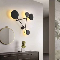 nordic indoor led wall lamp living room decoration wall light home lighting fixture round aluminum bedside wall sconces