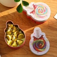 creative lollipop shaped tinplate candy box wedding candy box birthday wedding party favors small box for gift baby shower decor