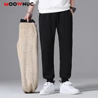 Плотные осенне-зимние мужские повседневные брюки 2021, спортивная одежда, модные брюки, мужские длинные однотонные теплые брюки, новая модель