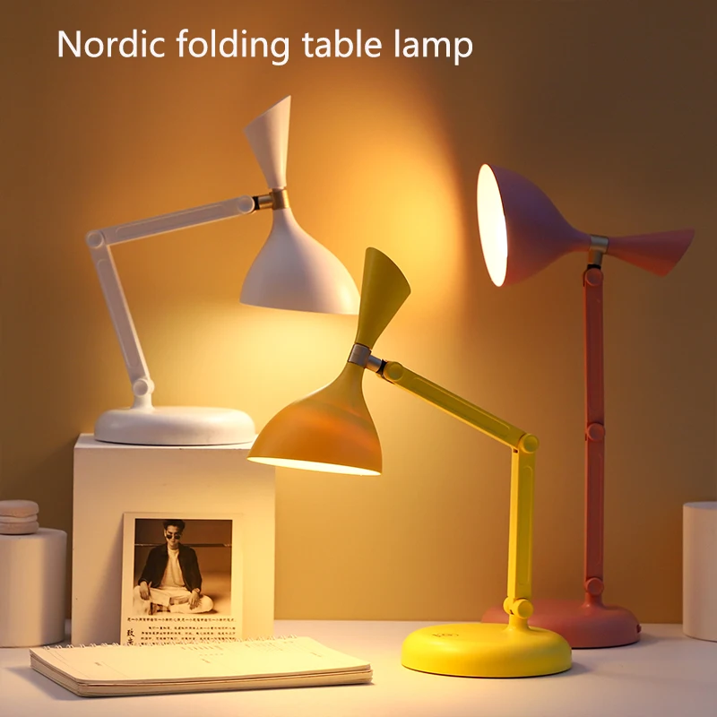 Светодиодная настольная лампа в скандинавском стиле складной прикроватный