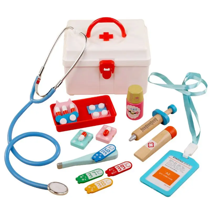 

Pretend Doctor Play Wooden Toys for Children Role Playing Doctor Nurse Game 24BE