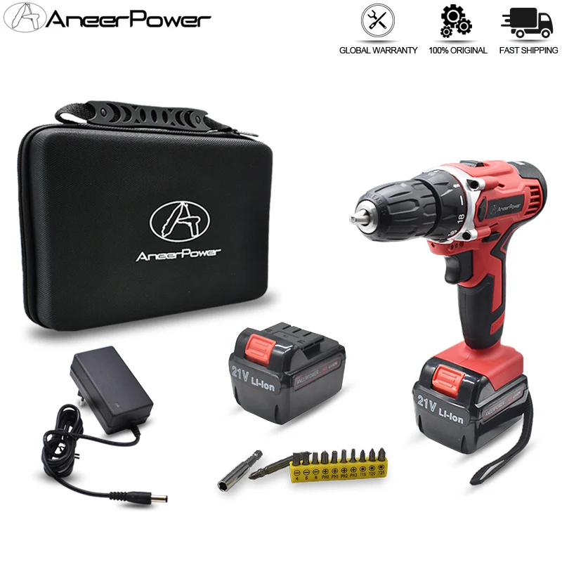 21 в шуруповерт аккумуляторная дрель электрическая электрические батареи
