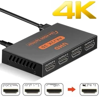 1 in 2 out hdmi compatible splitter 1 in 4 out hdmi compatiblesplitterversterkerhdcp1080p4k dual display voor hdtv dvd ps3 xbox